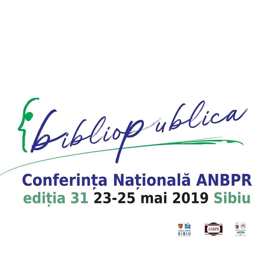 Logo-ul și titlul Conferinței BiblioPUBLICA, ANBPR, 2019, Sibiu